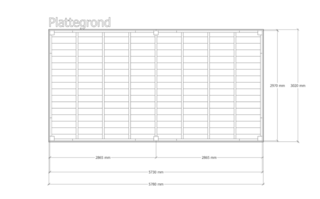 Douglas overkapping, 302 x 578 cm + wanden blank, Verando, Origin